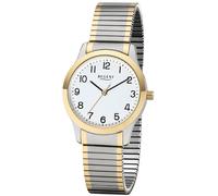 Quarzuhr REGENT, bunt (edelstahlfarben, goldfarben), Armbanduhren, Damen, Quarzuhr, Armbanduhr, Damenuhr, analog, Flexband, Zugband, Edelstahlarmband (90243631-0)