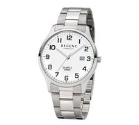 Quarzuhr REGENT, edelstahlfarben, Armbanduhren, Herren, Quarzuhr, Armbanduhr, Herrenuhr, Edelstahlarmband, analog, Tag (20310719-0)