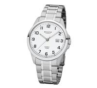 Quarzuhr REGENT, edelstahlfarben, Armbanduhren, Kinder, Quarzuhr, Armbanduhr, Herrenuhr, Edelstahlarmband, analog, Tag (96849813-0) edelstahlfarben