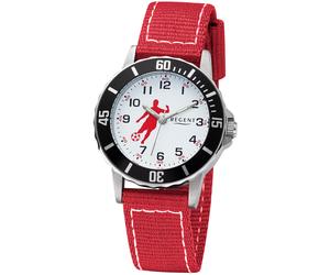 Quarzuhr REGENT "F1376 - 3246.79.18", rot, Armbanduhren, Herren, Quarzuhr, Armbanduhr, Kinderuhr, Jungen, Fußball, Geschenkidee (64221132-0)