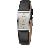 Quarzuhr REGENT "F1508 - 33059011", schwarz, Armbanduhren, Damen, Quarzuhr, Armbanduhr, Damenuhr, Titangehäuse, Lederarmband, eckig (50146662-0) schwarz