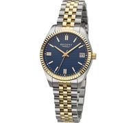 Quarzuhr REGENT, gold (edelstahlfarben, goldfarben, dunkelblau), Armbanduhren, Damen, Quarzuhr, Armbanduhr, Damenuhr, Edelstahlarmband, 10 bar wasserdicht, Tag (73932240-0)