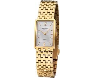 Quarzuhr REGENT, gold (goldfarben), Armbanduhren, Damen, Quarzuhr, Armbanduhr, Damenuhr, Titanuhr, eckig, analog, Titanarmband (64924035-0) goldfarben
