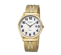 Quarzuhr REGENT, gold (goldfarben), Armbanduhren, Herren, Quarzuhr, Armbanduhr, Herrenuhr, Edelstahlarmband, analog, Tag (40307324-0) goldfarben
