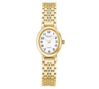 Quarzuhr REGENT, gold (goldfarben, weiß), Armbanduhren, Damen, Quarzuhr, Armbanduhr, Damenuhr, Mineralglas, analog, oval, Edelstahlarmband (459402-0) goldfarben, weiß
