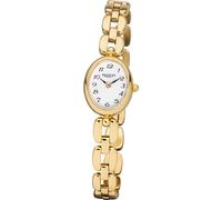 Quarzuhr REGENT, gold (goldfarben, weiß), Armbanduhren, Damen, Quarzuhr, Armbanduhr, Damenuhr, Mineralglas, Edelstahlarmband, oval (46623859-0) goldfarben, weiß