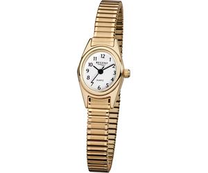 Quarzuhr REGENT, gold (goldfarben, weiß), Armbanduhren, Damen, Quarzuhr, Armbanduhr, Damenuhr, Zugband, Flexband, Edelstahlarmband (45681752-0) goldfarben, weiß