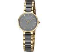 Quarzuhr REGENT, grau (goldfarben, grau), Armbanduhren, Damen, Quarzuhr, Armbanduhr, Damenuhr, Keramikuhr, Saphirglas, Edelstahlarmband (11787341-0) goldfarben, grau