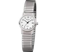 Quarzuhr REGENT, grau (silberfarben, weiß), Armbanduhren, Damen, Quarzuhr, Armbanduhr, Damenuhr, Flexband, Zugband, Edelstahlarmband, Ø ca.25mm (25505819-0)