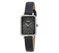Quarzuhr REGENT, schwarz, Armbanduhren, Damen, Quarzuhr, Armbanduhr, Damenuhr, Lederarmband, analog, Glassteine (32865218-0) schwarz