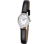 Quarzuhr REGENT, schwarz, Armbanduhren, Damen, Quarzuhr, Armbanduhr, Damenuhr, Mineralglas, Lederarmband, oval, analog (84609503-0) schwarz