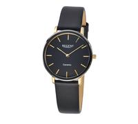 Quarzuhr REGENT, schwarz, schwarz, Armbanduhren, Damen, Armbanduhr, Damenuhr, Lederarmband, analog (50381239-0) schwarz, schwarz