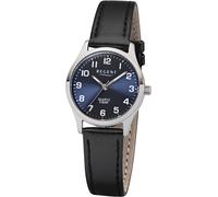 Quarzuhr REGENT, schwarz (schwarz, blau), Armbanduhren, Damen, Quarzuhr, Armbanduhr, Damenuhr, Leuchtzeiger, Lederarmband, analog, Ø ca. 27 mm (89769938-0) schwarz, blau