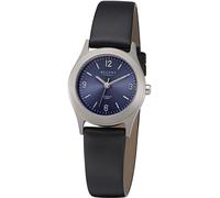 Quarzuhr REGENT, schwarz (schwarz, dunkelblau), Armbanduhren, Damen, Quarzuhr, Armbanduhr, Damenuhr, Lederarmband, Titangehäuse, Ø ca. 26mm (20593263-0) schwarz, dunkelblau