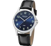 Quarzuhr REGENT, schwarz (schwarz, dunkelblau), Armbanduhren, Damen, Quarzuhr, Armbanduhr, Herrenuhr, Damenuhr, mit Leuchtzeiger, Lederimitat-Armband (543040-0) schwarz, dunkelblau