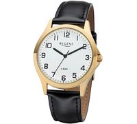 Quarzuhr REGENT, schwarz (schwarz, goldfarben), Armbanduhren, Damen, Quarzuhr, Armbanduhr, Herrenuhr, Damenuhr, Lederimitat-Armband (49160962-0) schwarz, goldfarben