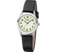 Quarzuhr REGENT, schwarz (schwarz, hellgrün), Armbanduhren, Damen, Quarzuhr, Armbanduhr, Damenuhr, Lederarmband, analog, Ø ca. 27 mm (61078632-0)