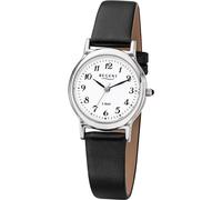 Quarzuhr REGENT, schwarz (schwarz, silberfarben), Armbanduhren, Damen, Quarzuhr, Armbanduhr, Damenuhr, Mineralglas, Lederarmband, analog, Ø ca. 27mm (27597448-0)