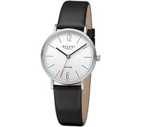 Quarzuhr REGENT, schwarz (schwarz, silberfarben), Armbanduhren, Damen, Quarzuhr, Armbanduhr, Damenuhr, Saphirglas, Titangehäuse, Lederarmband (28746639-0)