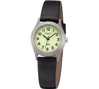 Quarzuhr REGENT, schwarz (schwarz, silberfarben, creme), Armbanduhren, Damen, Quarzuhr, Armbanduhr, Damenuhr, Lederarmband, Titangehäuse, Ø ca. 26 mm (77738667-0) schwarz, silberfarben, creme