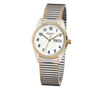 Quarzuhr REGENT, silber (silberfarben, goldfarben), Armbanduhren, Herren, Quarzuhr, Armbanduhr, Herrenuhr, Edelstahlarmband, analog, Tag, Wochentag (15125036-0) silberfarben, goldfarben