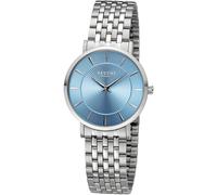 Quarzuhr REGENT, silber (silberfarben, graublau), Armbanduhren, Damen, Quarzuhr, Armbanduhr, Damenuhr, Mineralglas, Edelstahlarmband, analog (89316421-0) silberfarben, graublau