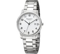 Quarzuhr REGENT, silber (silberfarben, weiß), Armbanduhren, Damen, Quarzuhr, Armbanduhr, Herrenuhr, Damenuhr, Datum, Edelstahlarmband (45184067-0) silberfarben, weiß