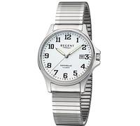 Quarzuhr REGENT, silber (silberfarben, weiß), Armbanduhren, Herren, Quarzuhr, Armbanduhr,Herren,Damen, Zugband, Edelstahlarmband, bis 10bar wasserd. (94747729-0)