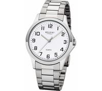 Quarzuhr REGENT, silber (silberfarben, weiß), Armbanduhren, Herren, Quarzuhr, Armbanduhr, Herrenuhr, Damenuhr, Edelstahlarmband, Mineralglas (440477-0)