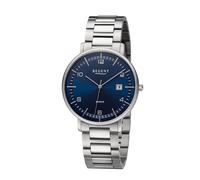Quarzuhr REGENT, silberfarben, blau, Armbanduhren, Herren, Quarzuhr, Armbanduhr, Herrenuhr, Edelstahlarmband, analog, Tag (66866508-0) silberfarben, blau