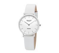 Quarzuhr REGENT, weiß, silberfarben, Armbanduhren, Damen, Quarzuhr, Armbanduhr, Damenuhr, Lederarmband, analog (65225019-0) weiß, silberfarben