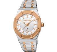 Quarzuhr ROBERTO CAVALLI "Uomo Ottagono", silber (silberfarben, roségoldfarben, silberfarben), Armbanduhren, Kinder, Quarzuhr, Armbanduhr, Herrenuhr, Edelstahlarmband, analog, Tag (14805628-0) silberf
