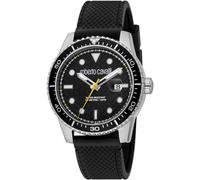 Quarzuhr ROBERTO CAVALLI "Uomo Trend II", schwarz (schwarz, schwarz), Armbanduhren, Damen, Quarzuhr, Armbanduhr, Herrenuhr, Silikonarmband, analog, Tag (74181638-0) schwarz, schwarz