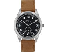 Quarzuhr S.OLIVER, braun, Armbanduhren, Herren, Quarzuhr, Armbanduhr, Herrenuhr, Lederarmband, analog (55840650-0) braun