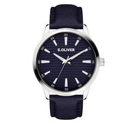 Quarzuhr S.OLIVER "Core Round", blau, Armbanduhren, Herren, Quarzuhr, Armbanduhr, Herrenuhr, analog (95774120-0) blau