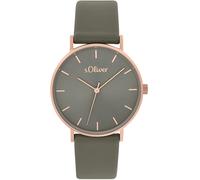 Quarzuhr S.OLIVER, grau, Armbanduhren, Damen, Quarzuhr, Armbanduhr, Damenuhr, analog, Lederarmband (10822915-0) grau