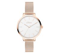 Quarzuhr S.OLIVER "Lovely Time", rosa (roségoldfarben), Armbanduhren, Damen, Quarzuhr, Armbanduhr, Damenuhr, Edelstahlarmband, analog (74988052-0) roségoldfarben