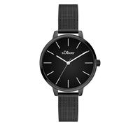 Quarzuhr S.OLIVER "Lovely Time", schwarz, Armbanduhren, Damen, Quarzuhr, Armbanduhr, Damenuhr, Edelstahlarmband, analog (88795004-0) schwarz