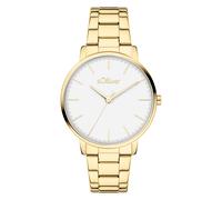 Quarzuhr S.OLIVER "Modern Basics", gold (goldfarben), Armbanduhren, Damen, Quarzuhr, Armbanduhr, Damenuhr, Edelstahlarmband, analog (60284511-0) goldfarben