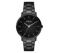 Quarzuhr S.OLIVER "Modern Basics", schwarz, Armbanduhren, Damen, Quarzuhr, Armbanduhr, Damenuhr, Edelstahlarmband, analog (22753464-0) schwarz