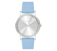 Quarzuhr S.OLIVER "Modern Shine", blau, Armbanduhren, Damen, Quarzuhr, Armbanduhr, Damenuhr, Silikonarmband, analog, Zirkonia (synth.) (74219137-0) blau