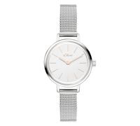 Quarzuhr S.OLIVER "Petite Time", silber (silberfarben), Armbanduhren, Damen, Quarzuhr, Armbanduhr, Damenuhr, Edelstahlarmband, analog (43757616-0) silberfarben