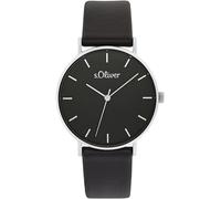Quarzuhr S.OLIVER, schwarz, Armbanduhren, Damen, Quarzuhr, Armbanduhr, Damenuhr, analog, Lederarmband (78399650-0) schwarz