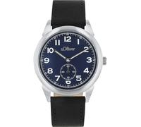 Quarzuhr S.OLIVER, schwarz, Armbanduhren, Herren, Quarzuhr, Armbanduhr, Herrenuhr, Lederarmband, analog (27459406-0)