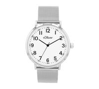 Quarzuhr S.OLIVER, silberfarben, Armbanduhren, Kinder, Quarzuhr, Armbanduhr, Herrenuhr, Edelstahlarmband, analog (40355127-0) silberfarben