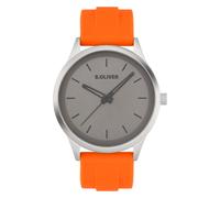 Quarzuhr S.OLIVER "Sport Silicone", orange, grau, Armbanduhren, Herren, Quarzuhr, Armbanduhr, Herrenuhr, Silikonarmband, analog (92692704-0) orange, grau