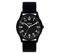 Quarzuhr S.OLIVER "The Black Rush", schwarz, Armbanduhren, Kinder, Quarzuhr, Armbanduhr, Silikonarmband, Kinderuhr, Junge, analog (66834364-0) schwarz