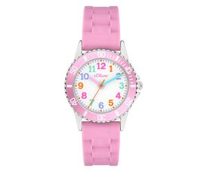 Quarzuhr S.OLIVER "The Happy Time", rosa, Armbanduhren, Kinder, Quarzuhr, Armbanduhr, Silikonarmband, Kinderuhr, Mädchen, Jungen, analog (17742022-0) rosa