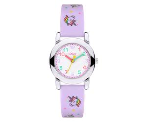 Quarzuhr S.OLIVER "The Joy Time", lila, Armbanduhren, Kinder, Quarzuhr, Armbanduhr, Silikonarmband, Kinderuhr, Mädchen, analog (54648621-0) lila