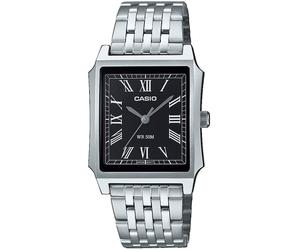 Quarzuhr, schwarz (edelstahlfarben, schwarz), CASIO TIMELESS COLLECTION, Armbanduhren, Damen, Quarzuhr, Armbanduhr, Damenuhr, Herrenuhr, Edelstahlarmband, analog (65972041-0) edelstahlfarben, schwarz